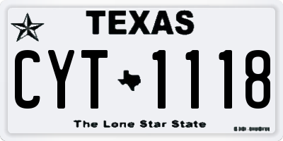 TX license plate CYT1118