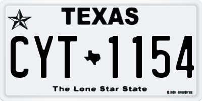 TX license plate CYT1154