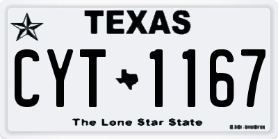 TX license plate CYT1167