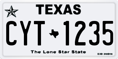 TX license plate CYT1235