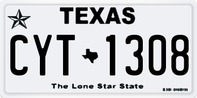 TX license plate CYT1308