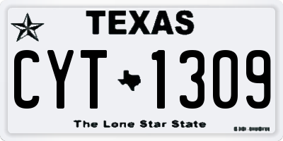 TX license plate CYT1309