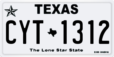 TX license plate CYT1312