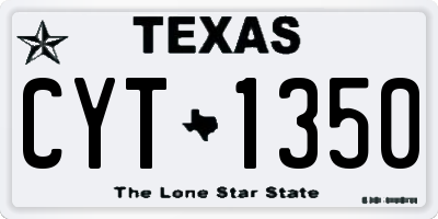 TX license plate CYT1350