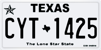 TX license plate CYT1425