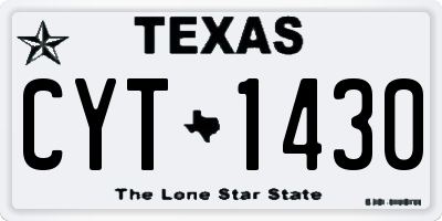 TX license plate CYT1430