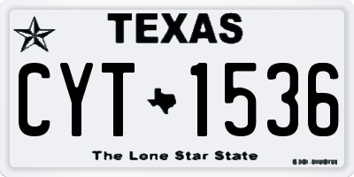 TX license plate CYT1536