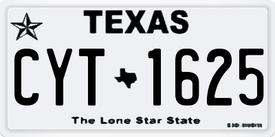 TX license plate CYT1625