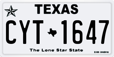 TX license plate CYT1647