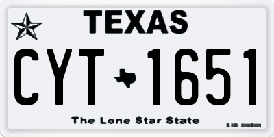 TX license plate CYT1651