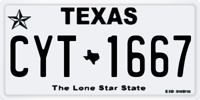 TX license plate CYT1667
