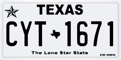 TX license plate CYT1671