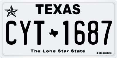 TX license plate CYT1687