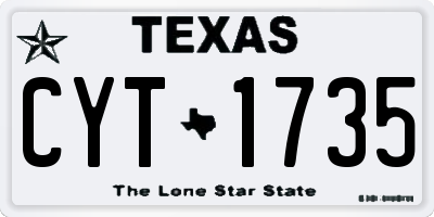 TX license plate CYT1735