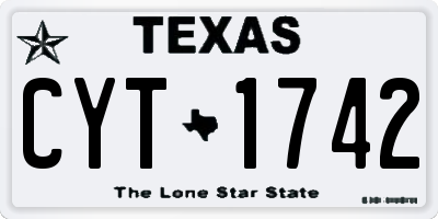 TX license plate CYT1742