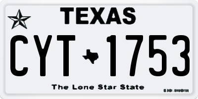 TX license plate CYT1753
