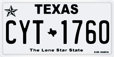 TX license plate CYT1760