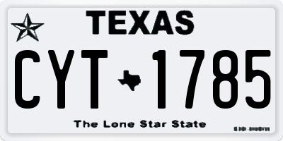 TX license plate CYT1785