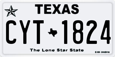 TX license plate CYT1824