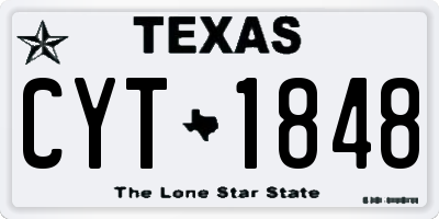 TX license plate CYT1848