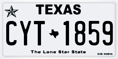 TX license plate CYT1859