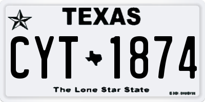 TX license plate CYT1874