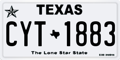 TX license plate CYT1883