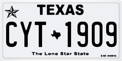 TX license plate CYT1909