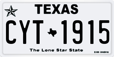 TX license plate CYT1915
