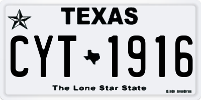 TX license plate CYT1916