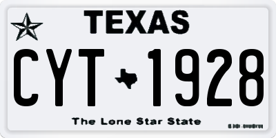 TX license plate CYT1928
