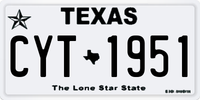 TX license plate CYT1951