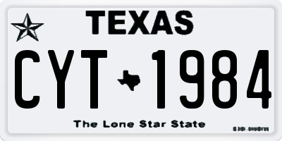 TX license plate CYT1984
