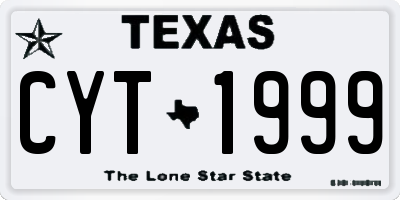TX license plate CYT1999