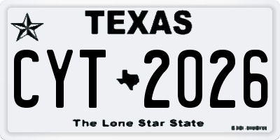 TX license plate CYT2026