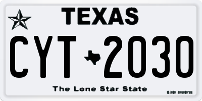TX license plate CYT2030