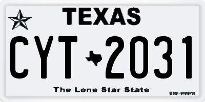 TX license plate CYT2031