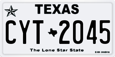 TX license plate CYT2045