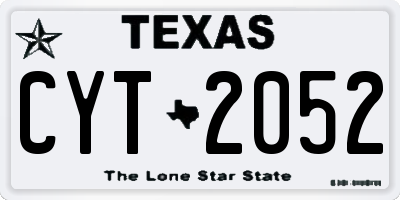 TX license plate CYT2052