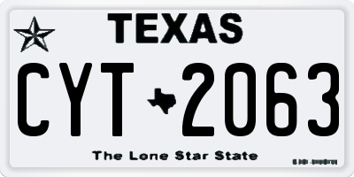 TX license plate CYT2063