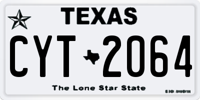 TX license plate CYT2064