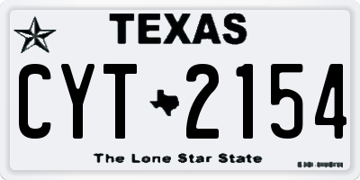 TX license plate CYT2154