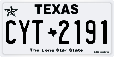 TX license plate CYT2191