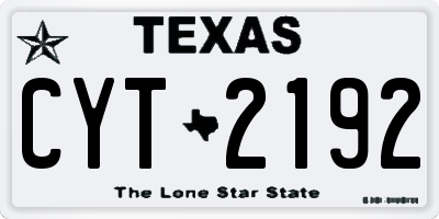TX license plate CYT2192