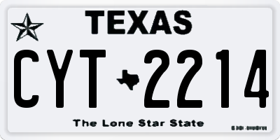 TX license plate CYT2214