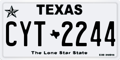 TX license plate CYT2244
