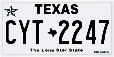 TX license plate CYT2247