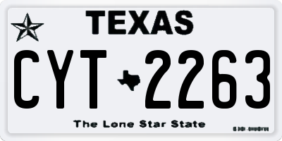 TX license plate CYT2263