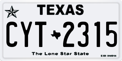 TX license plate CYT2315