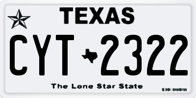 TX license plate CYT2322